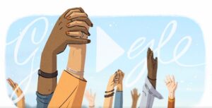 doodle Google 8 Martie ziua femeii împreună susținere reciprocă